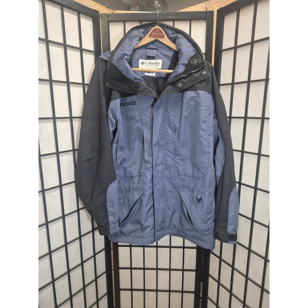 Mens Columbia Parka Blue Jacket Late 90's Early 2000's